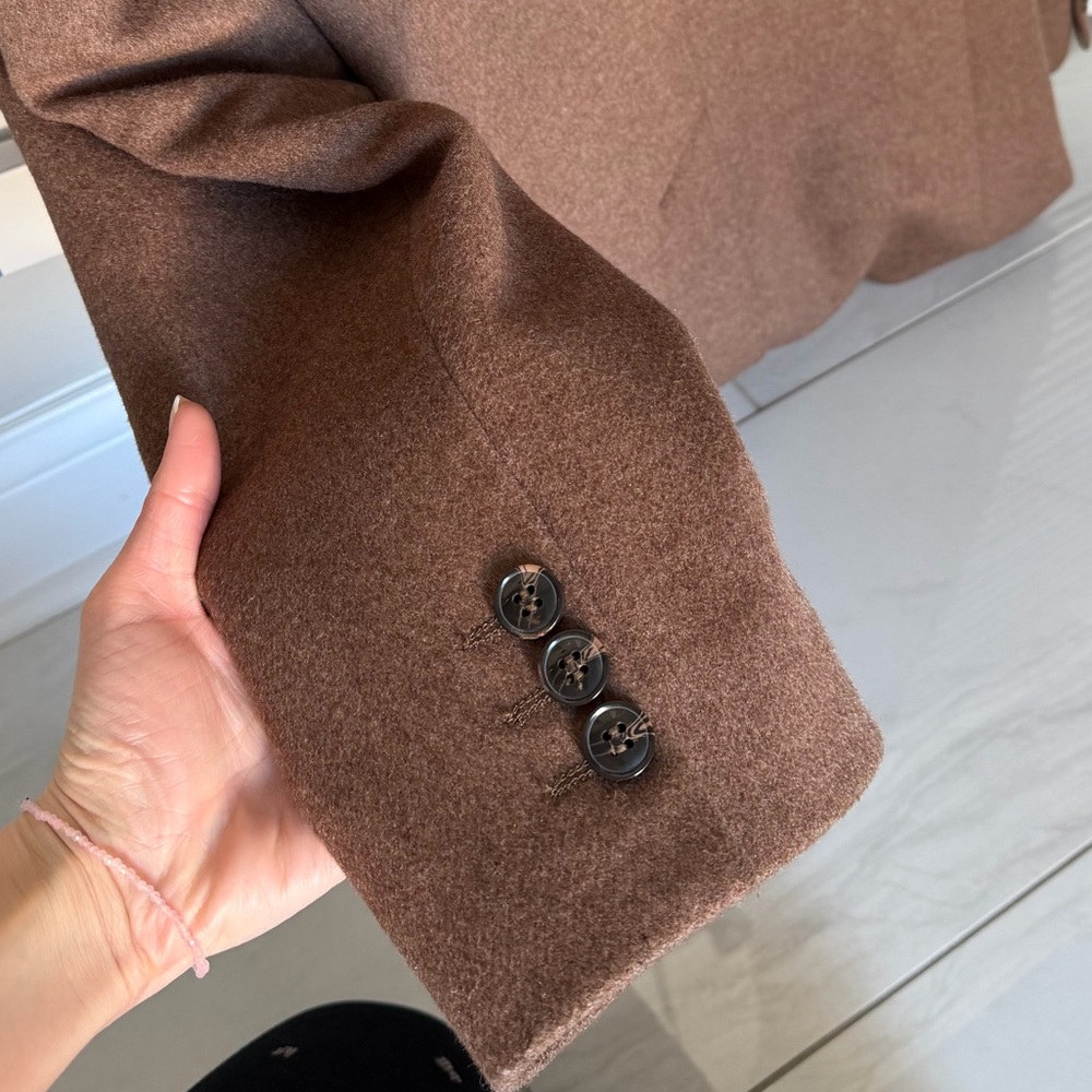 Classic Brown Wool Men's Coat - Picture 6 of 10